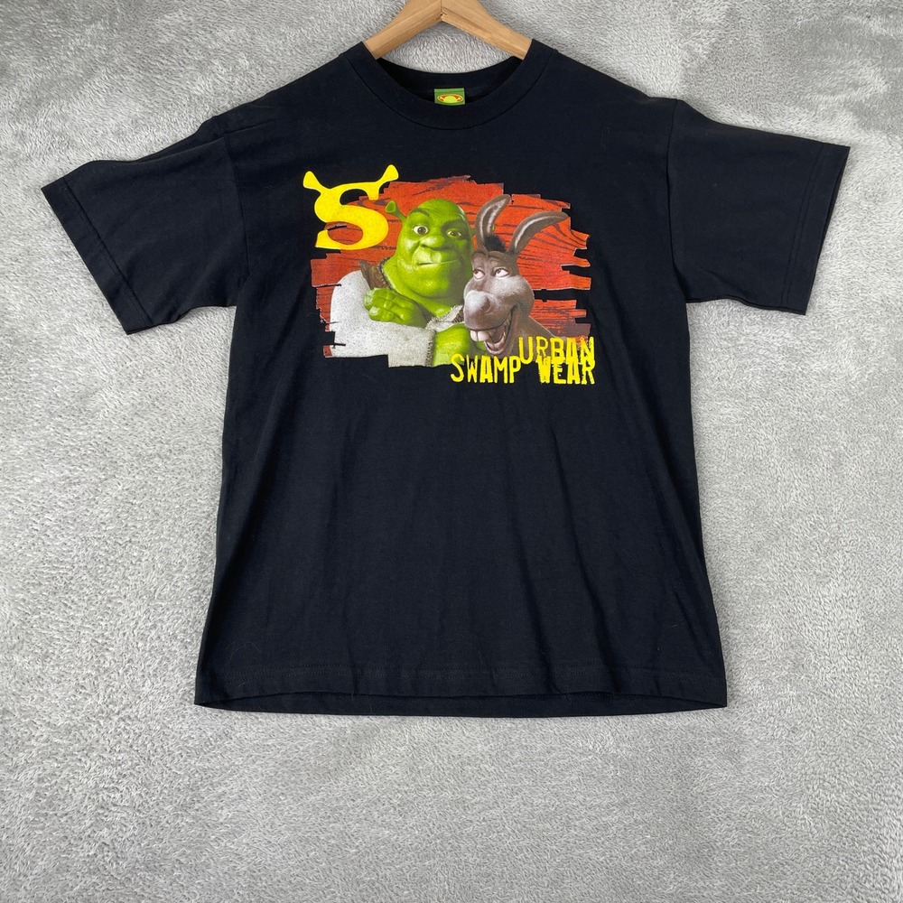 Shrek 2 Urban Swamp Wear Shirt Mens XL Black Vintage 2004 Y2K Movie Promo
